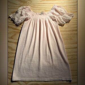 Kensie Light Pink Puff-Sleeve Smocked Neck Dress